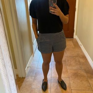 Plaid Shorts - Black and White